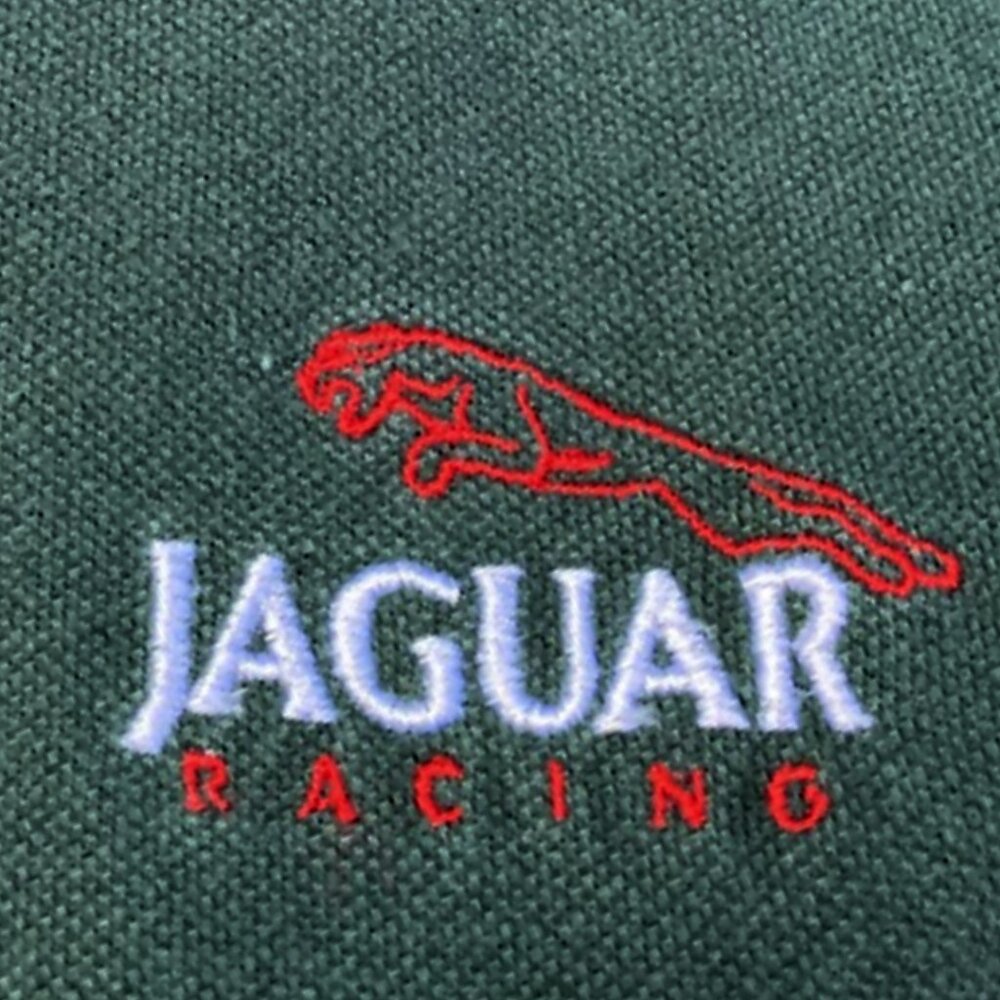 Vintage 90s Jaguar Racing Polo Formula 1 Car Red Green - Picture 6 of 6